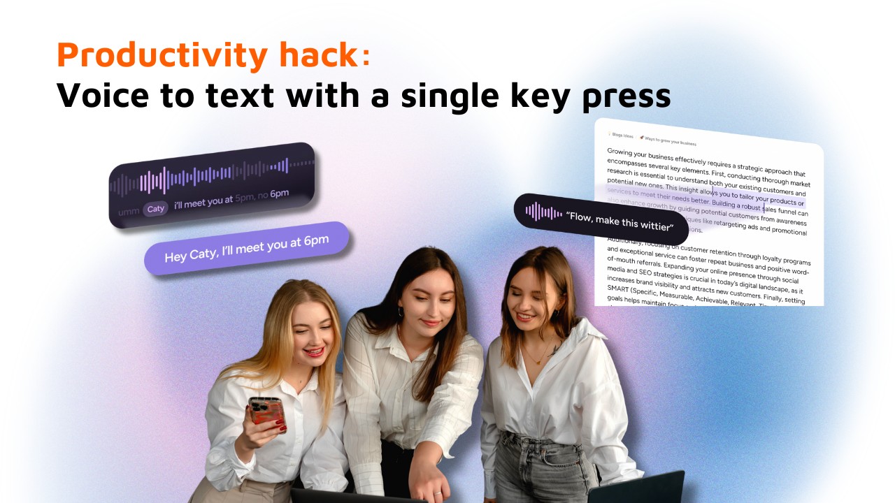 Voice-to-text productivity